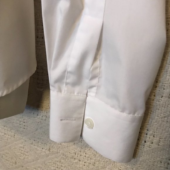 CLOSET CLEAROUT Classic White Button Down Shirt by Haggar  - Petites - Picture 4 of 8